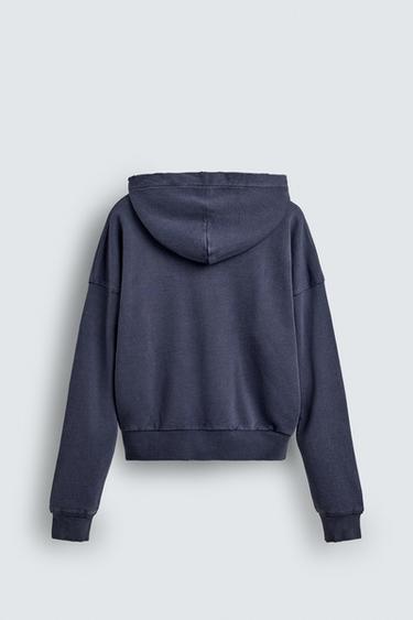 SWEAT BIMATIÈRE WAFFLE À CAPUCHE - Bleu encre de Zara - Image 7