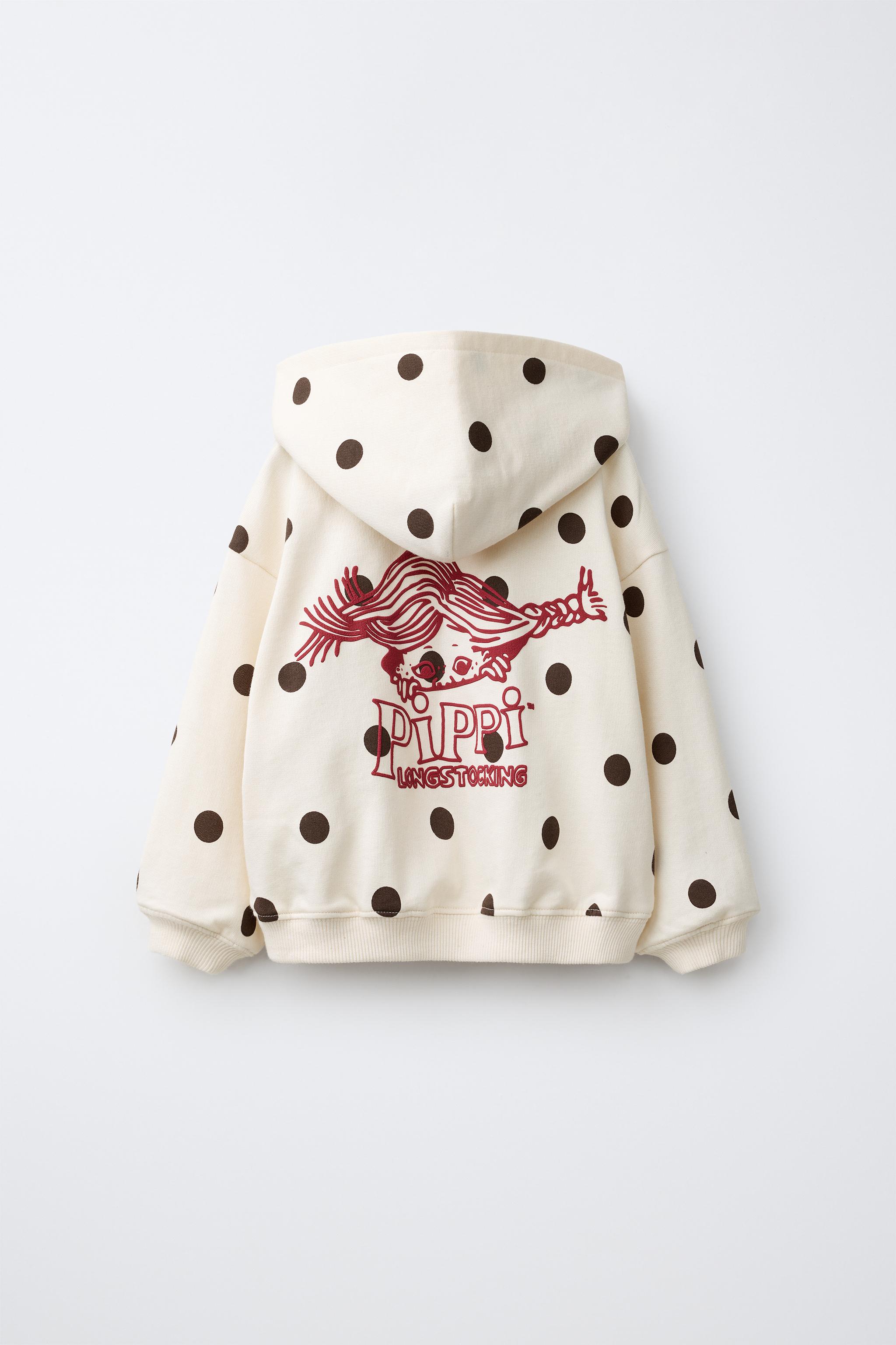 Детские худи Zara PIPPI LONGSTOCKING POLKA DOT SWEATSHIRT — фото 3