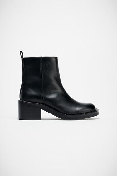 BLOCK HEEL ANKLE BOOTS - Black by Zara