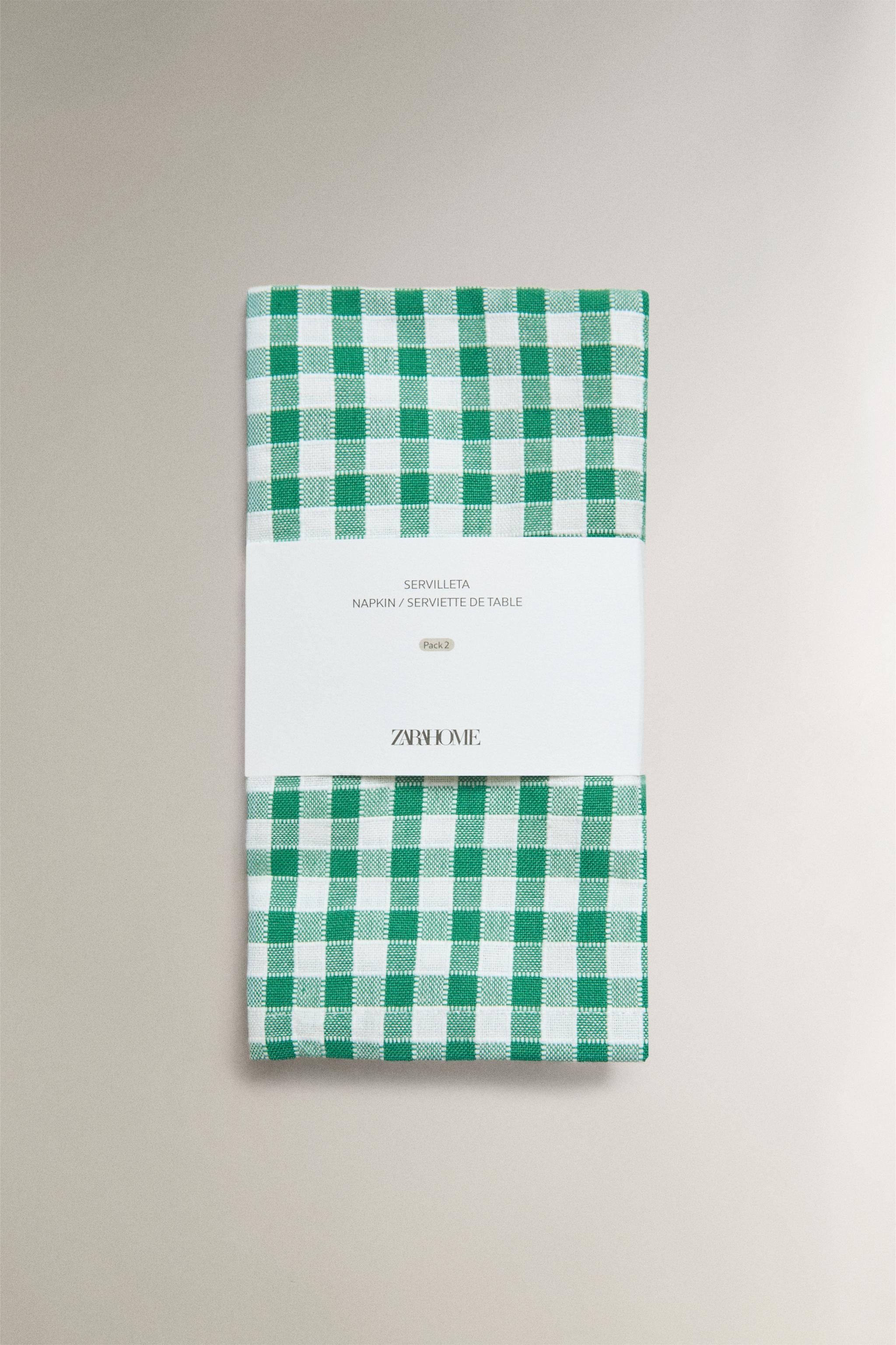 Zara GINGHAM NAPKIN PACK (PACK OF 2) — фото 5