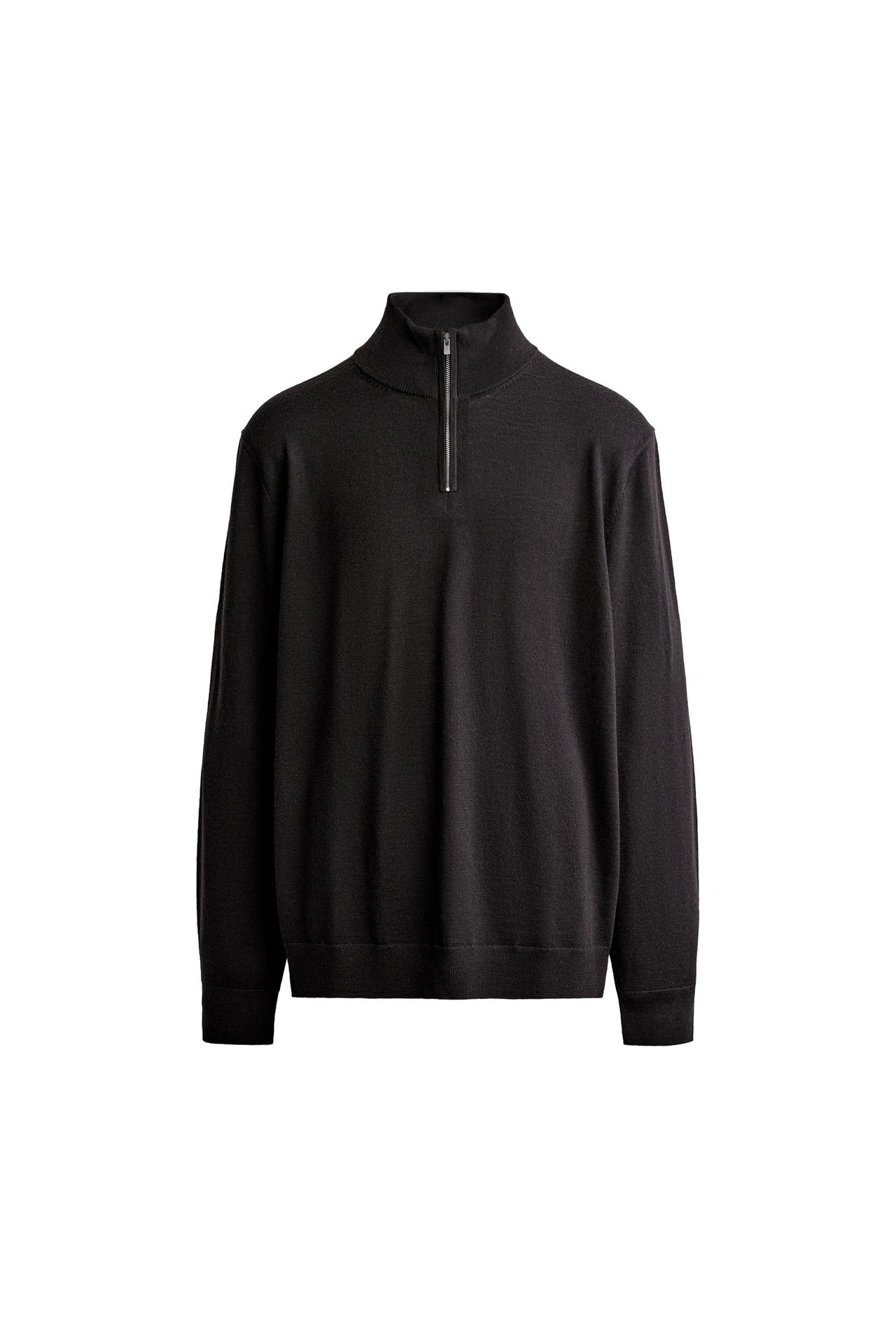 100% WOOL QUARTER-ZIP JUMPER