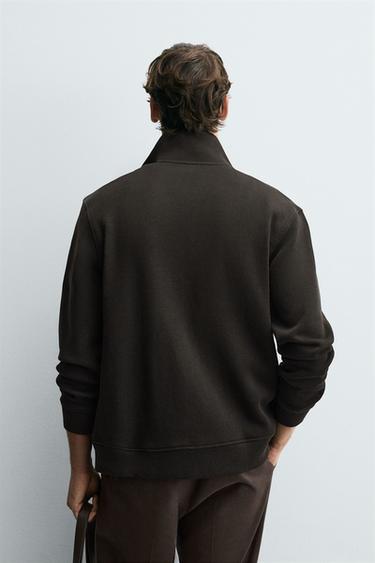 CHAQUETA CANALÉ CREMALLERA - Marrón oscuro de Zara