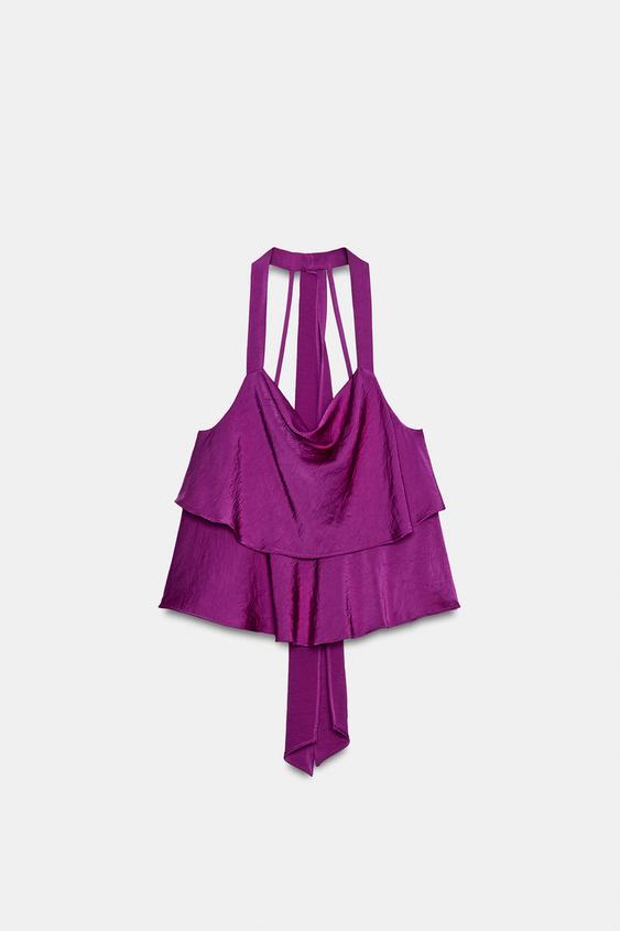 TOP VOLANTES - Morado de Zara - Imagen 0