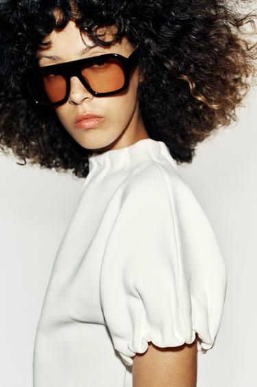 TOP IN MAGLIA CON ARRICCIATURE - Bianco di Zara