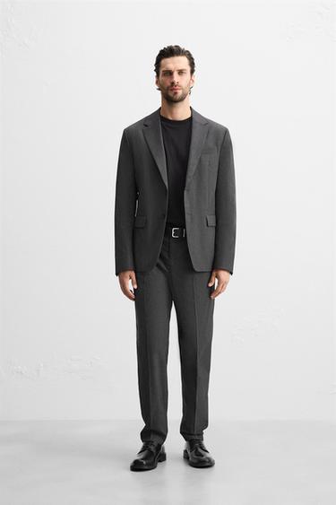 BLAZER TRAJE CUADROS - Gris Antracita de Zara - Imagen 0