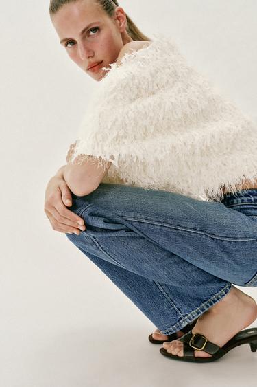 TOP EN MAILLE FRANGES - Écru de Zara - Image 3