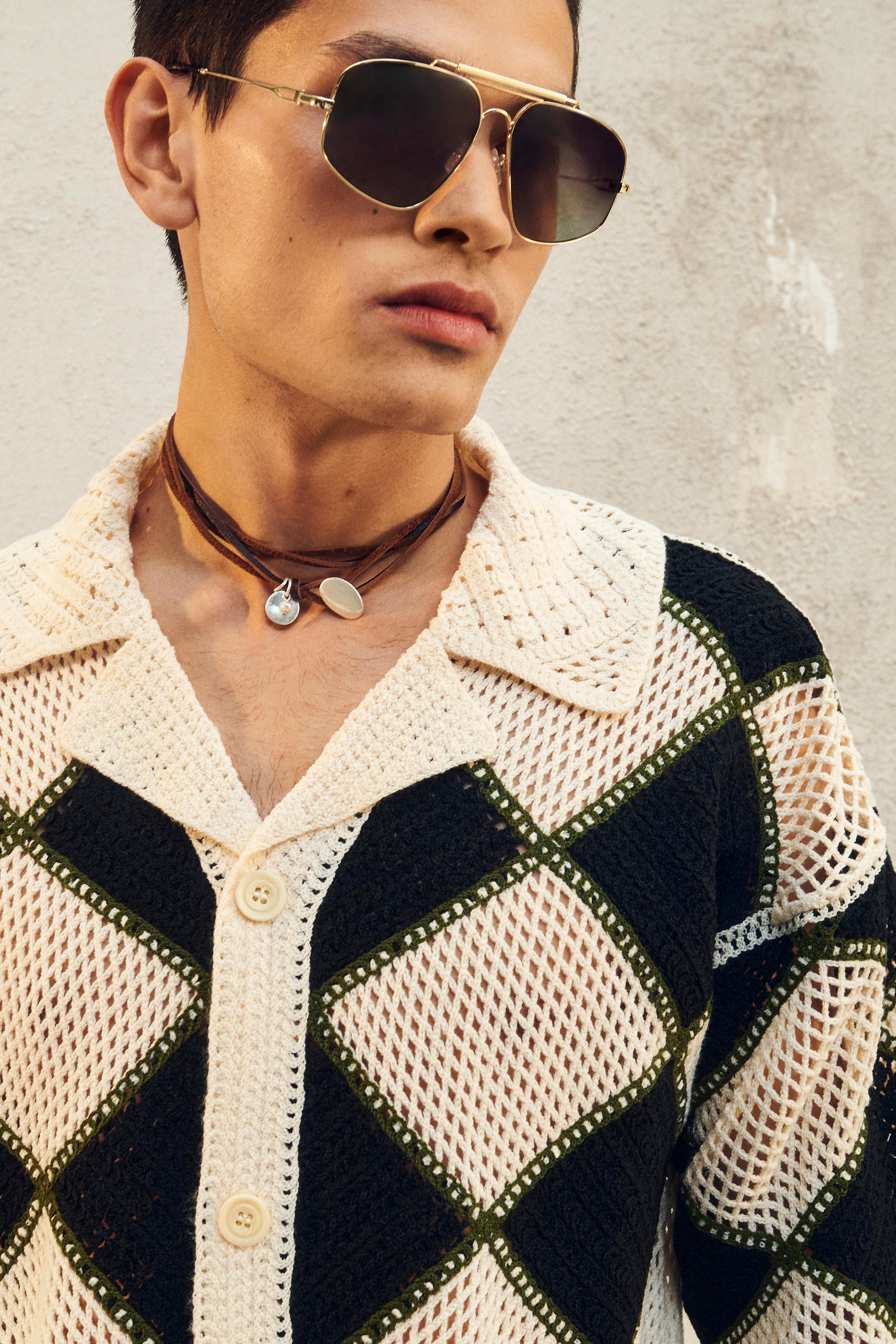 LIMITED EDITION ダイヤ柄ニットシャツ - エクリュ | ZARA Japan