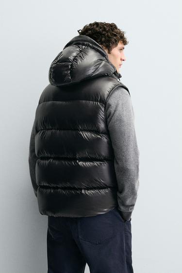 100% FEATHER DOWN PUFFER GILET - Black by Zara - Image 2