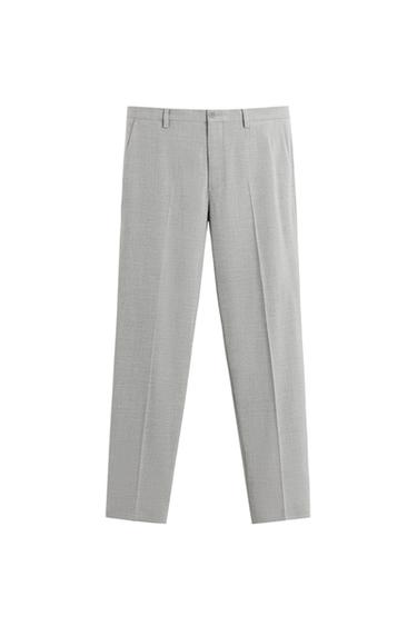 CALÇA DE TRAJE COM ESTRUTURA - Cinza-claro da Zara