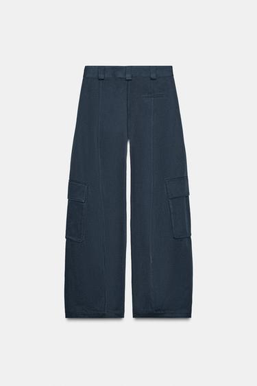 PANTALON BATTLE ZW COLLECTION - Bleu marine de Zara - Image 2