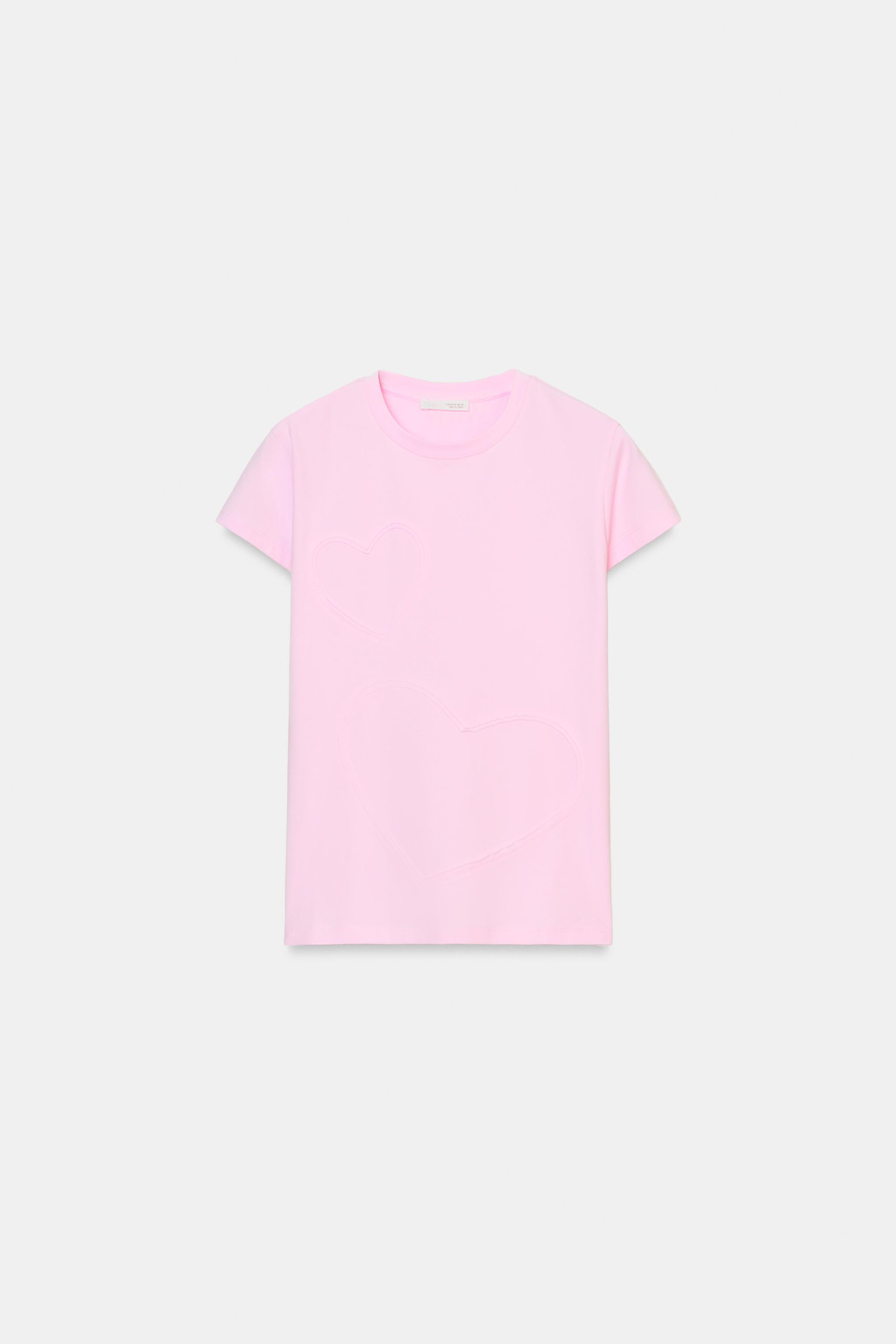RAISED HEART T-SHIRT — Pink
