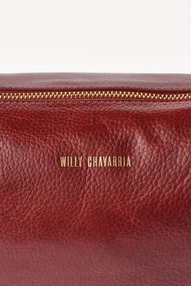 Zara WILLY CHAVARRIA X ZARA ELONGATED LEATHER BAG - Red