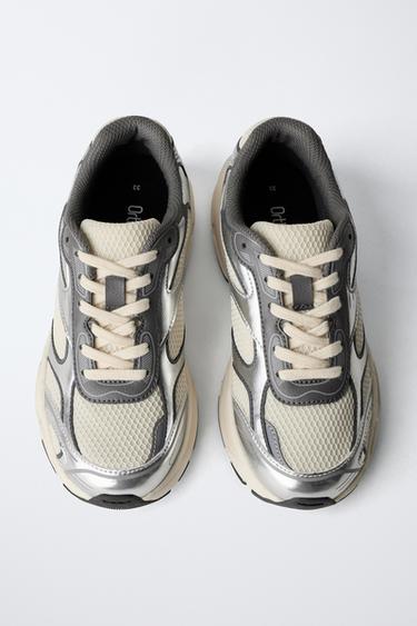 MESH SPORTS TRAINERS - Silver by Zara - Image 4