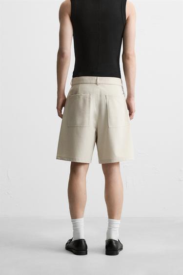 BERMUDA PLIS CEINTURE - Sable de Zara - Image 2