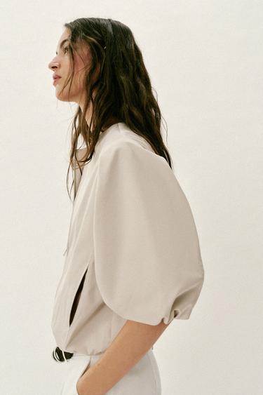 BLOUSON BOMBER BALLON - Écru / Beige de Zara - Image 4