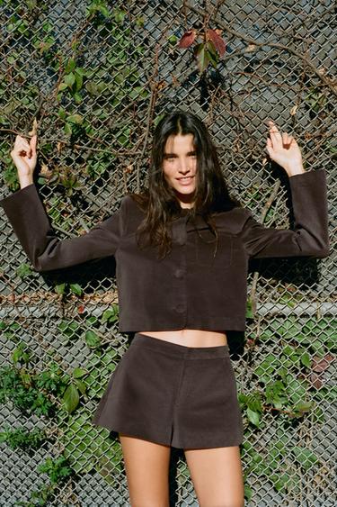 VELVET SHORTS - Taupe grey by Zara - Image 1