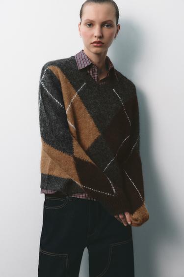 DIAMOND KNIT SWEATER - Multicoloured by Zara