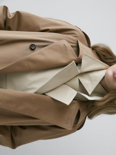 Zara 100% cotton trench coat - Beige