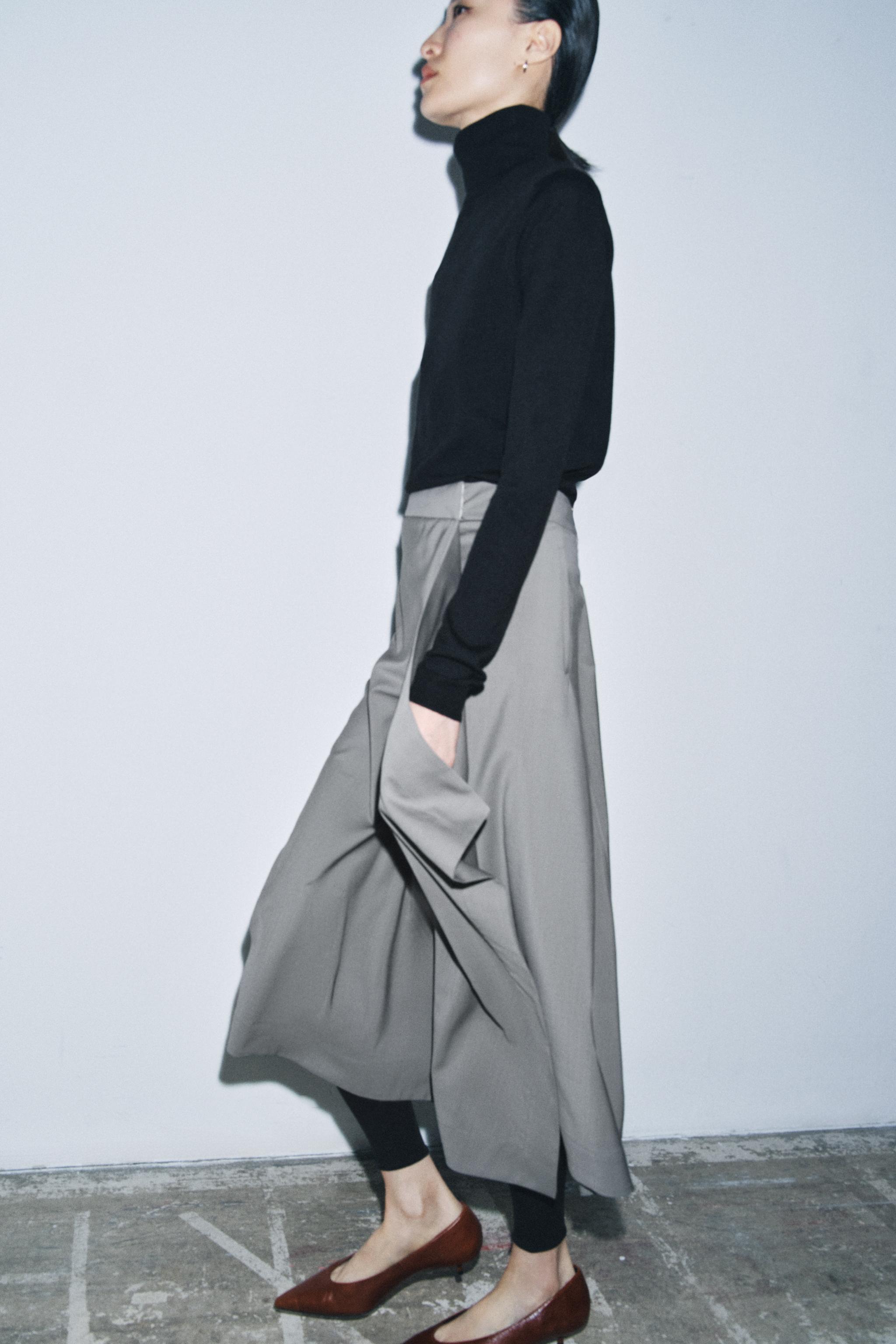 ASYMMETRIC WOOL SKIRT W COLLECTION
