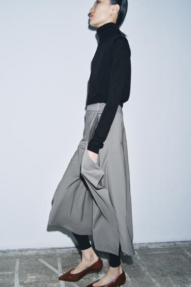 JUPE ASYMÉTRIQUE EN LAINE W COLLECTION - Gris de Zara - Image 3