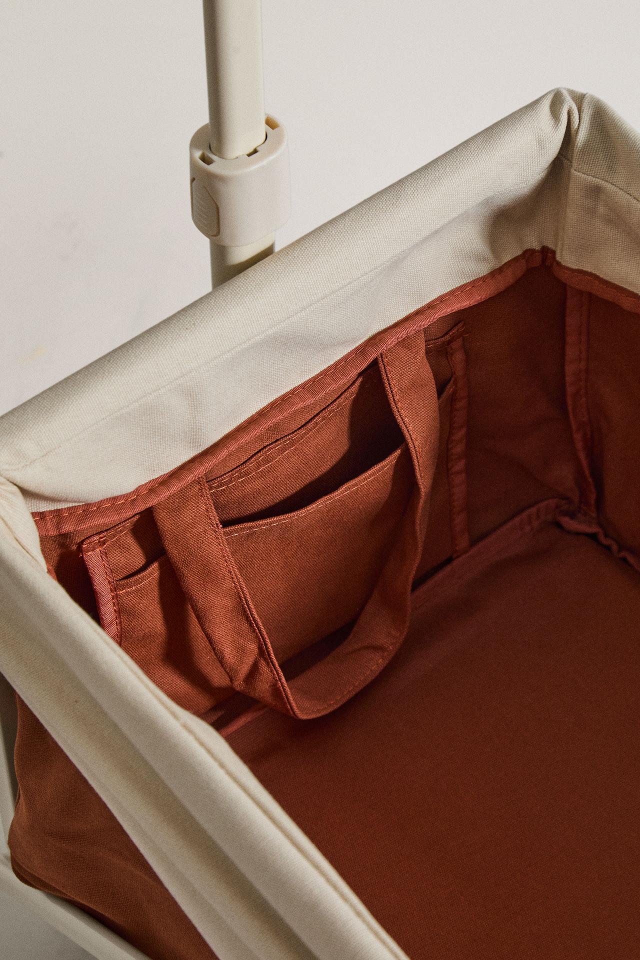 FOLDING COTTON BEACH TROLLEY — Brick