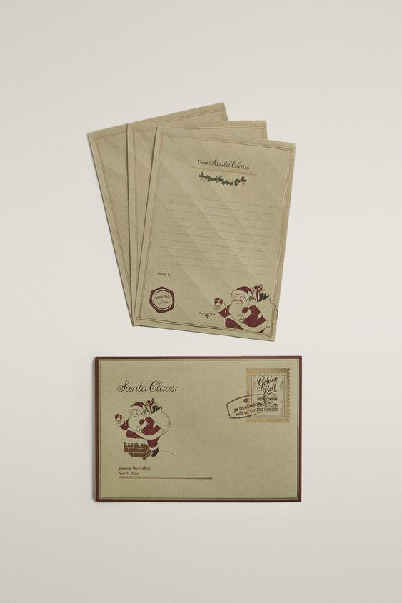 SET KINDERBRIEFPAPIER UND -CLUTCH WEIHNACHTSMANN A5 - Bunt von Zara - Bild 0