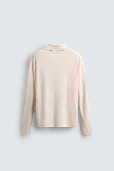 VISCOSE/LINEN RELAXED FIT POLO SHIRT - Pink by Zara - Image 7