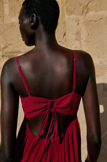 LONG STRAPPY DRESS - Raspberry by Zara - Image 5