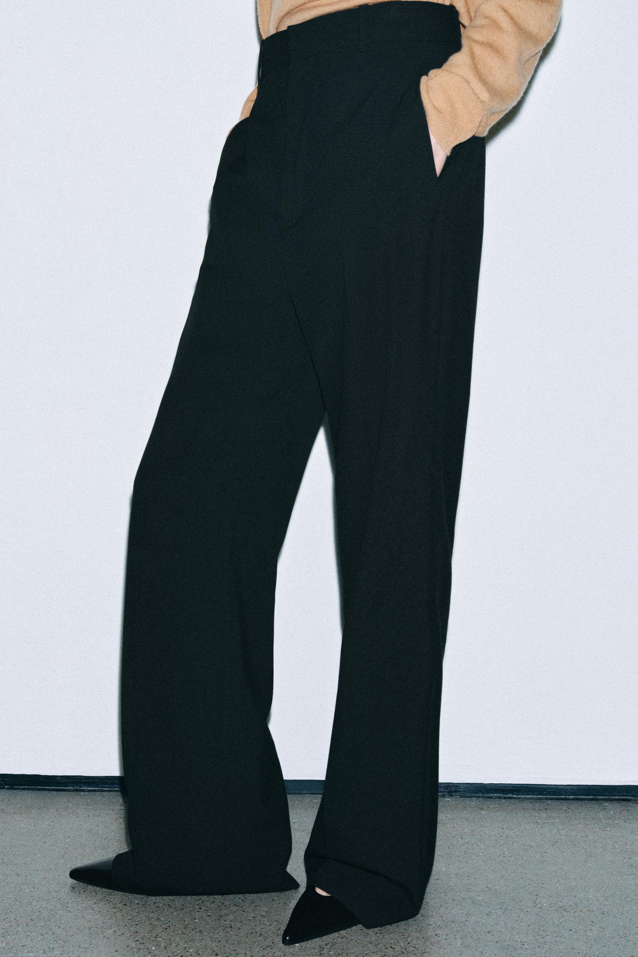 PANTALON À JAMBES LARGES TAILLE HAUTE ZW COLLECTION
