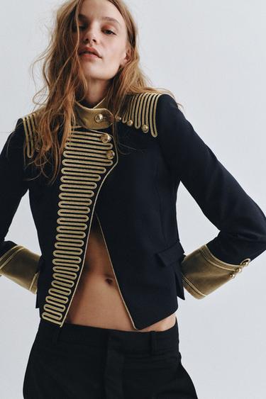 Zara ZW COLLECTION LIMITED EDITION FIREMAN CLASP JACKET - Dark navy