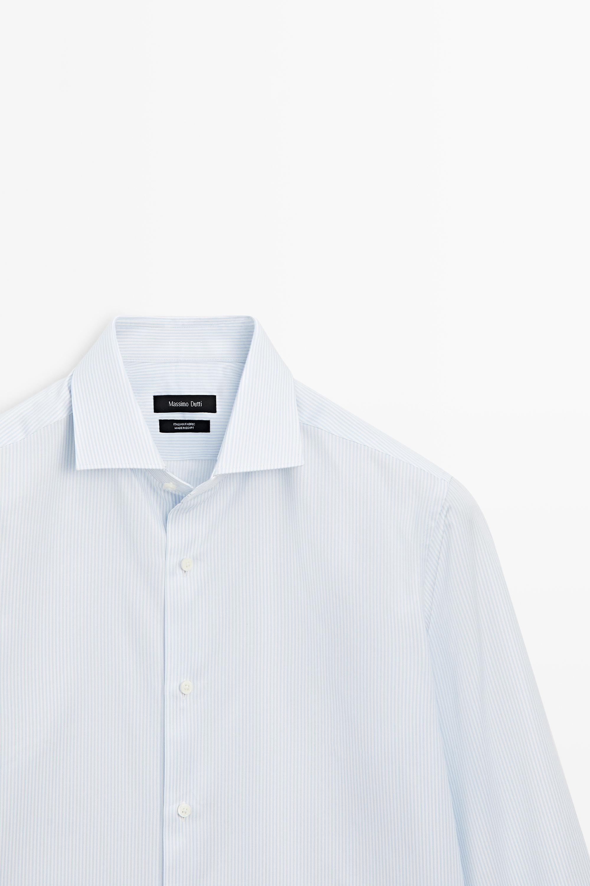 Chemise slim double rayure 100 % coton