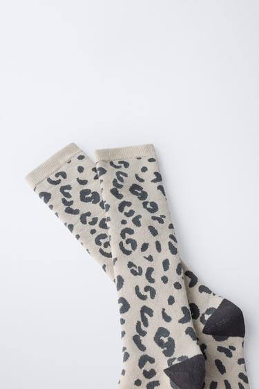 CHAUSSETTES LONGUES THERMIQUES À IMPRIMÉ ANIMALIER - Beige de Zara - Image 2