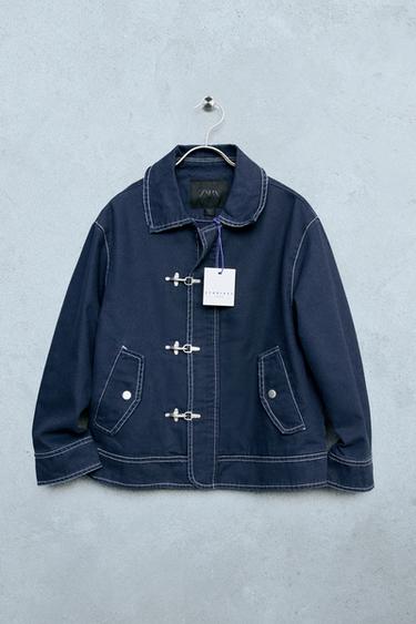 Zara STORIESZ - TOPSTITCHED FIREMAN CLASP JACKET - navy