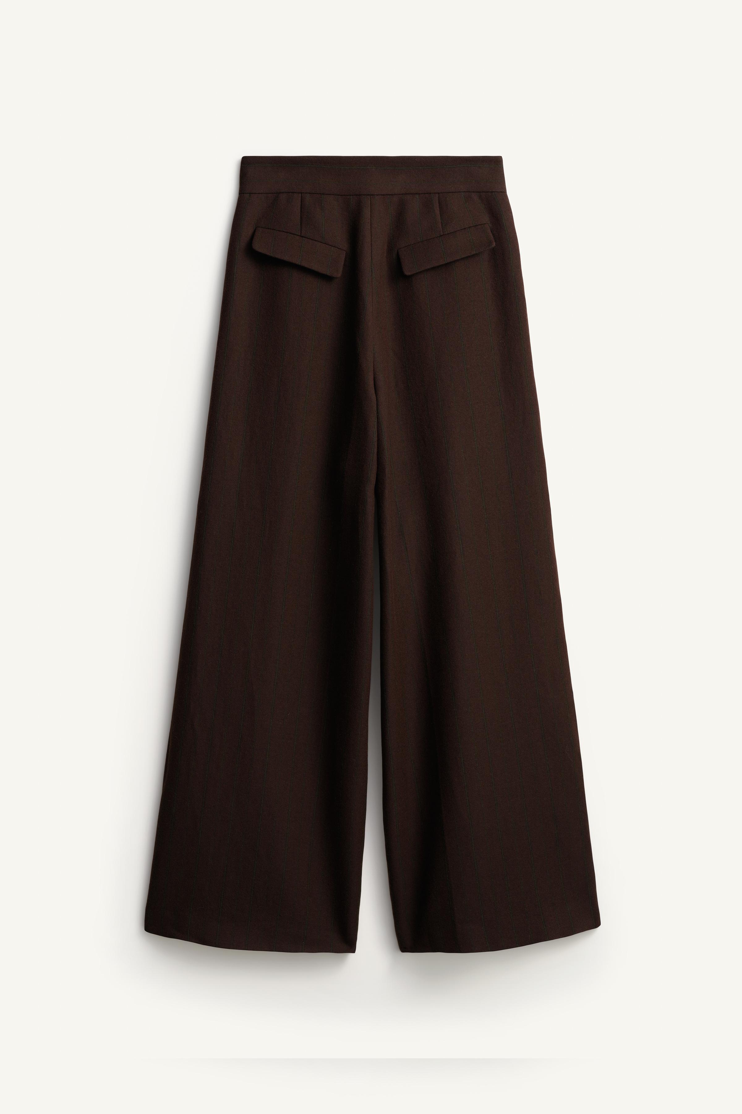 LIMITED EDITION STRIPED WIDE-LEG PLEATED PANTS