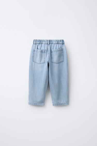 Zara FLOWY BAGGY JEANS - Light blue