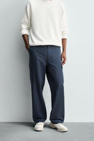 REGULAR FIT CARGO TROUSERS - Indigo by Zara