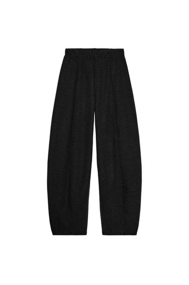 SOFT WIDE-LEG TROUSERS - charcoal grey by Zara