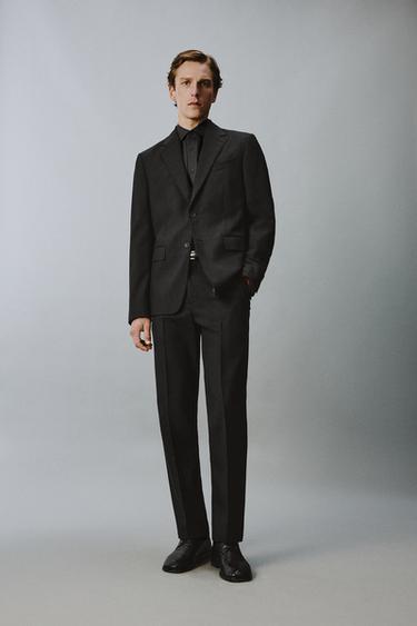 ウール100%スーツブレザーチャコールグレー    0Zaraのウール100%スーツブレザー - チャコールグレー     - 画像 0