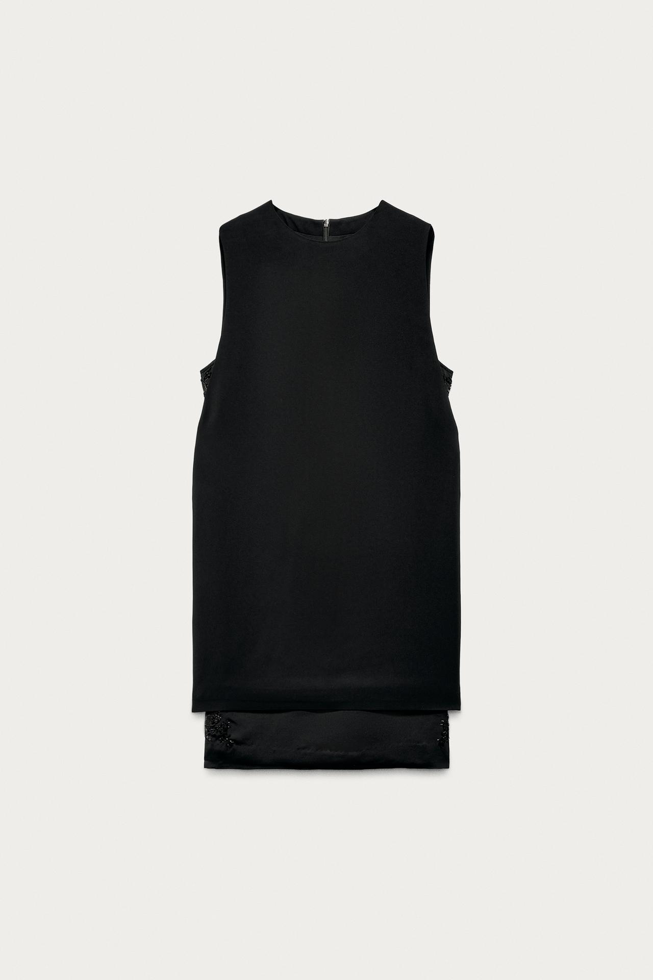 BEADED MINI DRESS MARISA BERENSON X ZARA — Black