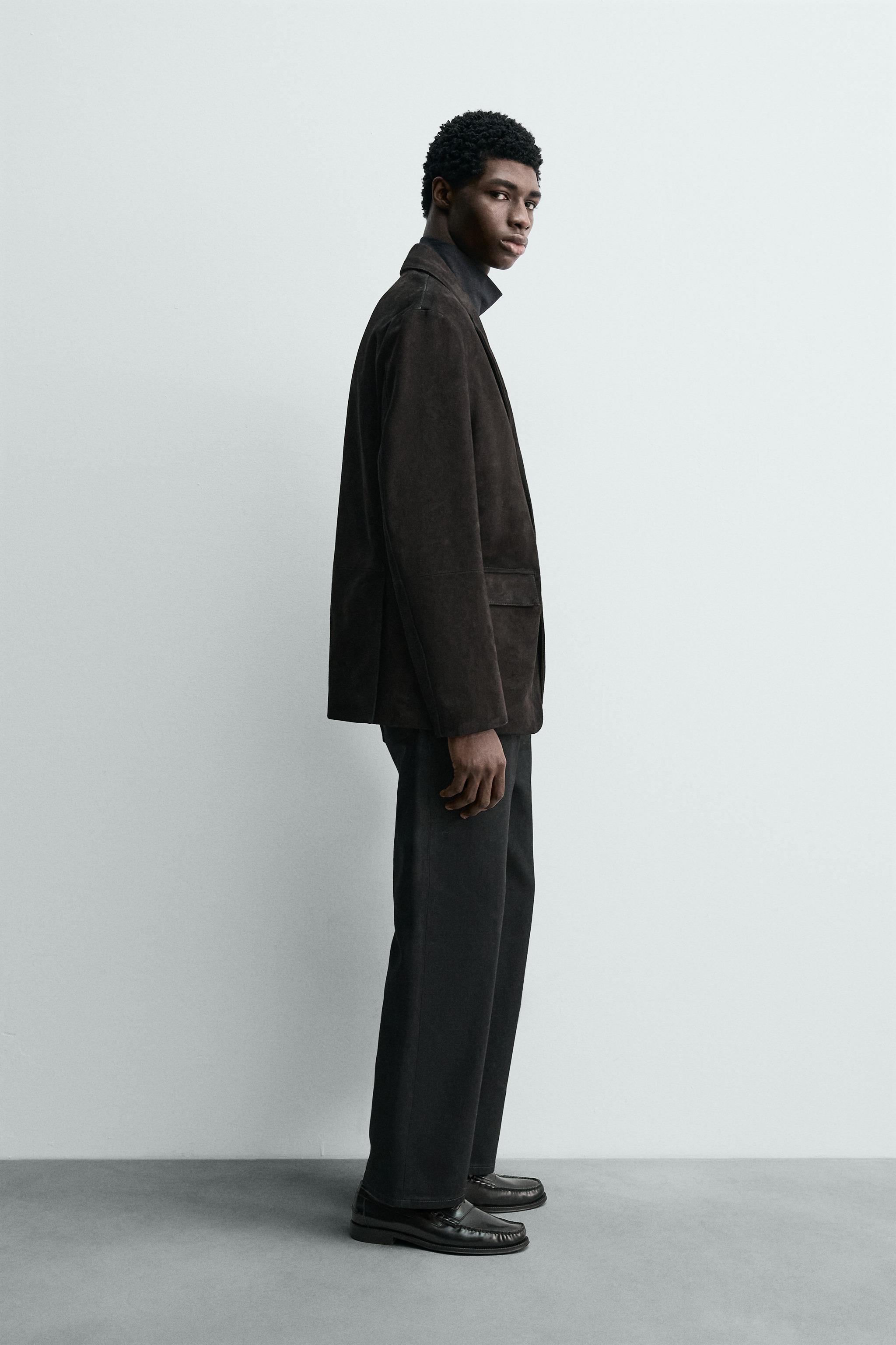 BLAZER EN CUIR ET DAIM