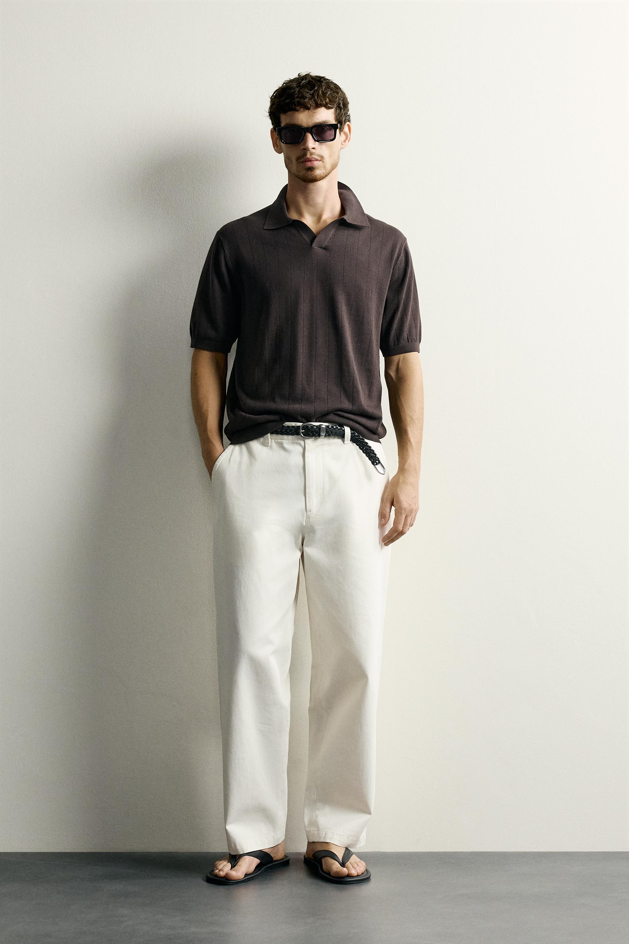 Мужские свитеры Zara REGULAR FIT RIBBED KNIT POLO