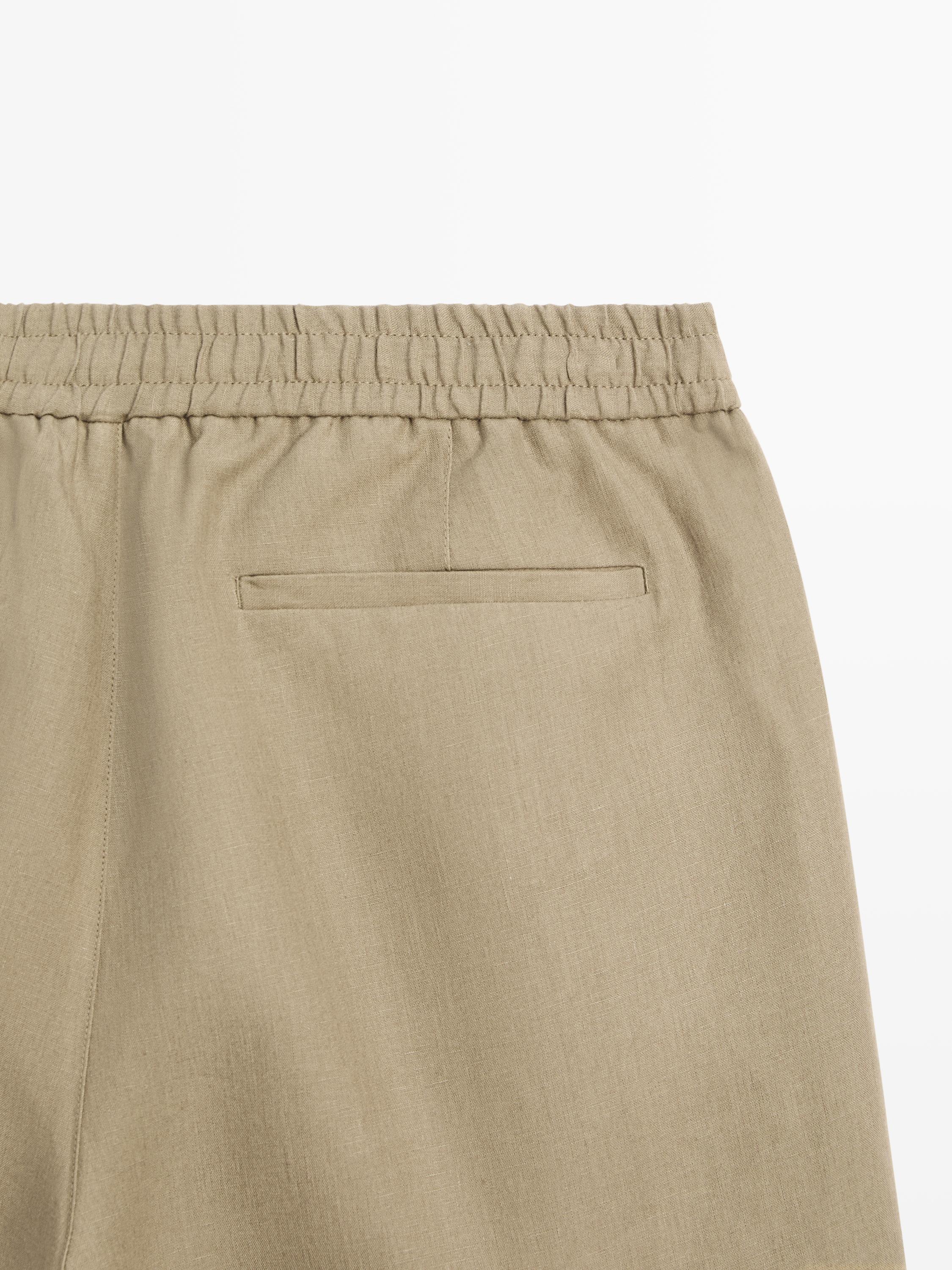 Linen jogger-fit Bermuda shorts