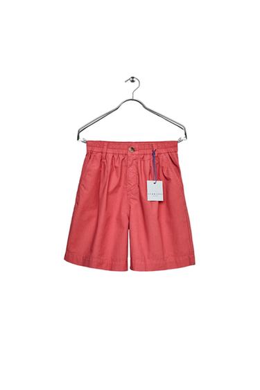 STORIESZ - BERMUDA POPELÍN PINZAS - Coral rojo de Zara
