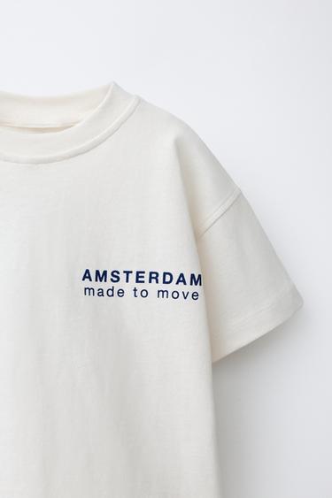 T-SHIRT IMPRIMÉ CYCLISTE - Écru de Zara - Image 2