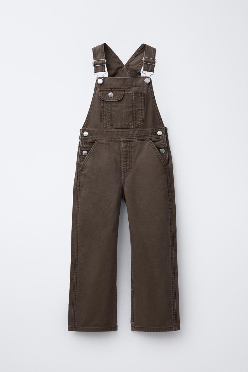 ロングデニムオーバーオール - ブラウン | ZARA Japan / 日本