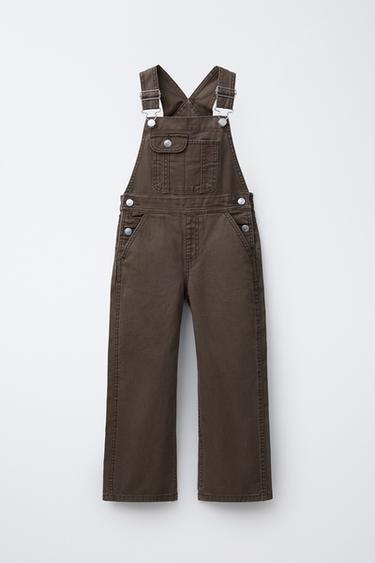 ҰЗЫН ДЕНИМ КОМБИНЕЗОН - Қоңыр Zara компаниясынан - Сурет 0