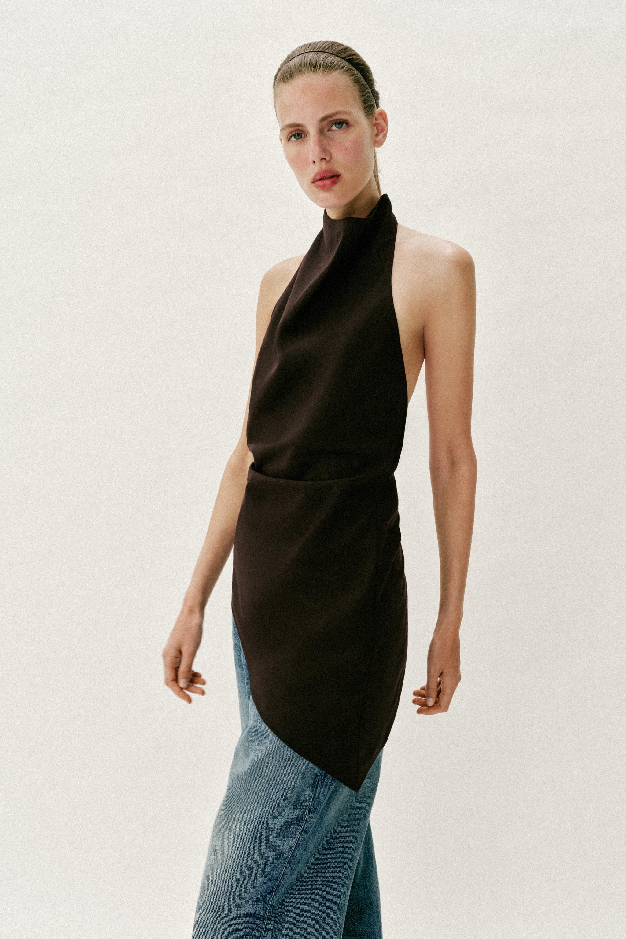 KETEN HALTER YAKA TOP - Görsel 5