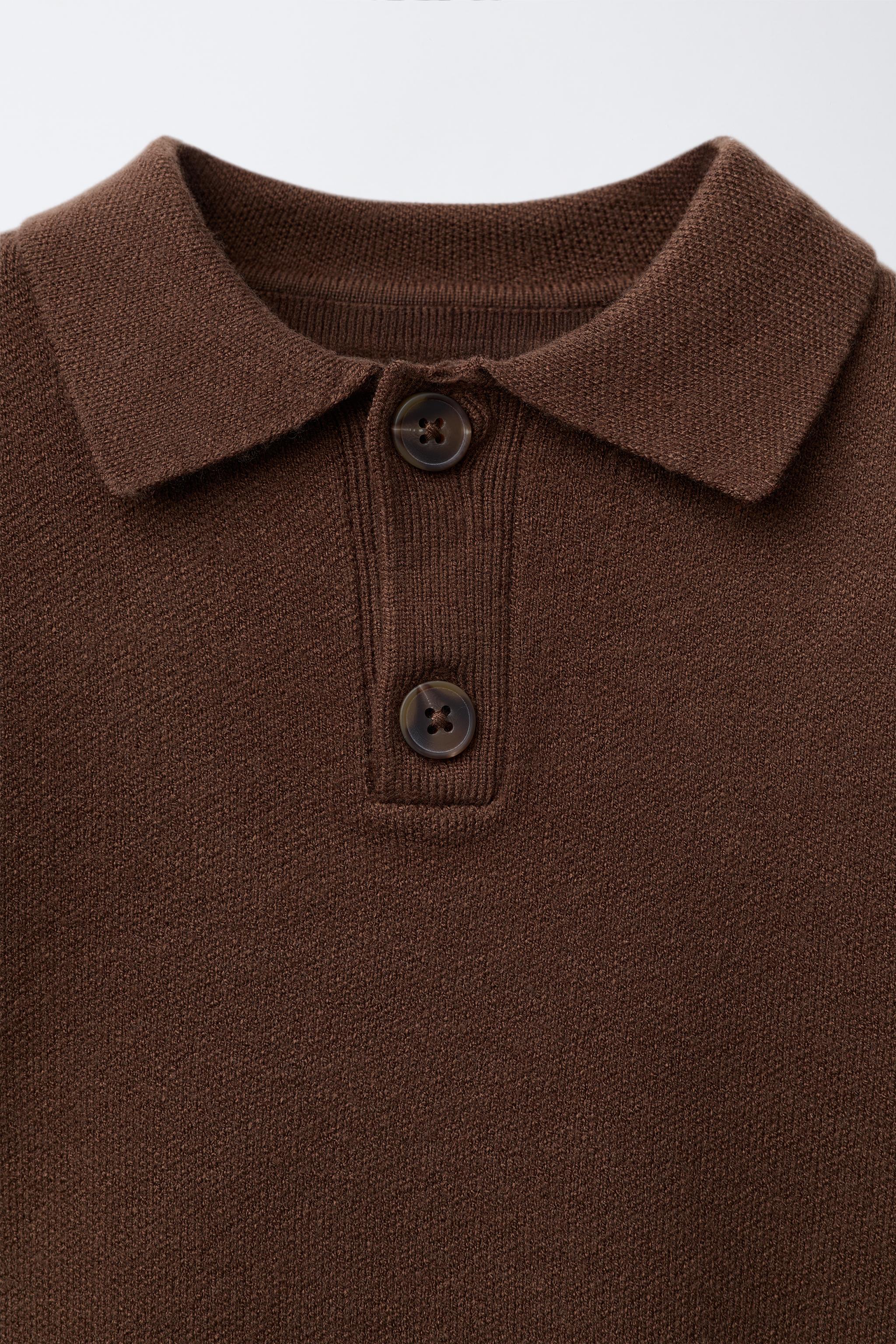 KNIT POLO SHIRT - Chocolate brown | ZARA South Africa