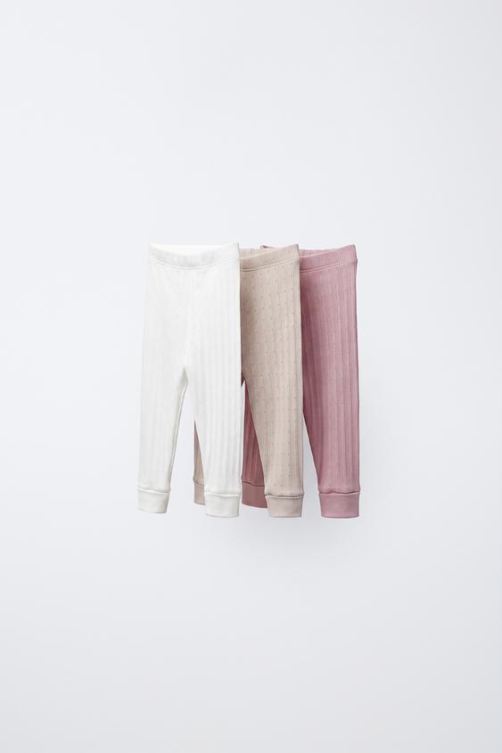 3-PACK OF POINTELLE LEGGINGS - Pink de Zara - Imagen 0