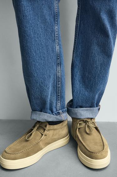 CHAUSSURES EN CUIR À BORD LARGE - Beige de Zara - Image 2